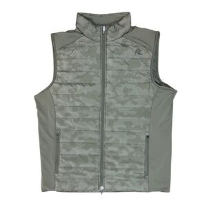 Rhoback Army Green Camo Fulton Quilted Performance Vest NWOT M Golf Full-Zip